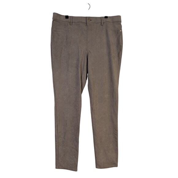 Chico's Pants - Chicos Faux Suede Pants Beige High Waist Straight Leg Stretch Classic Large